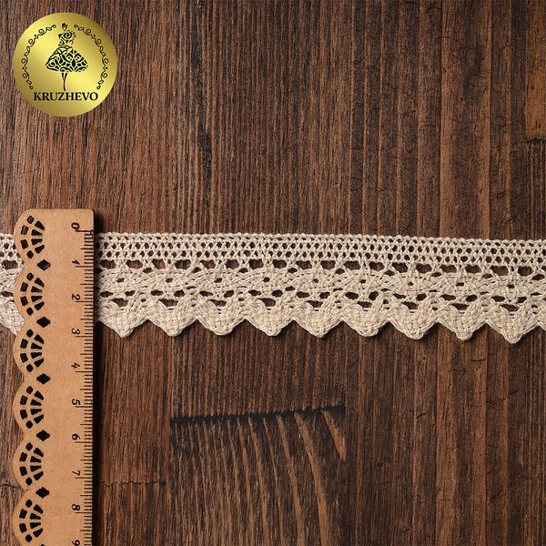 Кружево вязаное (тесьма) 30 мм, цв.01 натуральный, уп. 25 м, Kruzhevo