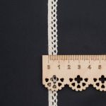 Кружево вязаное (тесьма) 10 мм / 13.72 метра, хлопок, неотбеленный, 3AR3335