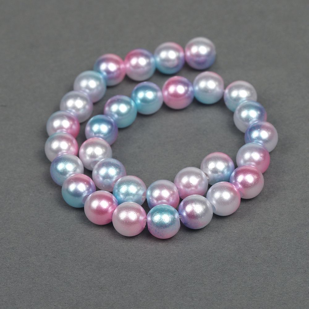 Бусины пластик (перламутр) ⌀8 мм, 500 г, микс, Magic4Hobby