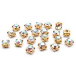 Хрустальные стразы в цапах круглые (золото) белый (с покрытием) 6х6мм, 20 шт/упак Astra&Craft, ЗЦ001ДС66