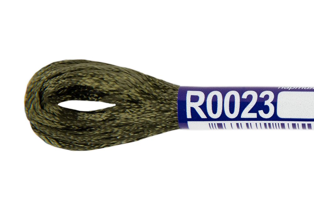 Мулине Gamma вискоза 100%, цв.R0023 т.оливковый, 12 мотков по 8 метров