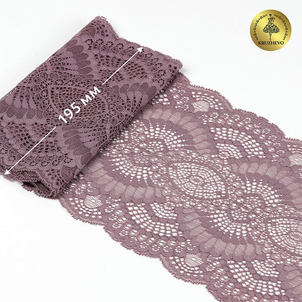 Кружево бельевое эластичное 195 мм / 3 м, TBY.30239, цв.620 морской туман, Kruzhevo