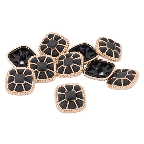 Пуговицы на ножке 36L=23 мм, металл, GD.Black (золото-черный), 10 шт, MP07