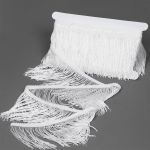 Бахрома отделочная широкая 100.0 мм / 4.5 метра, цв.белый