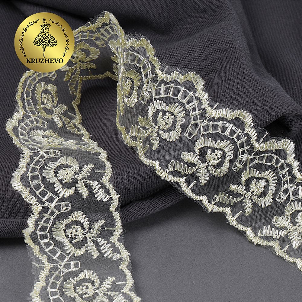 Кружево капроновое 45 мм / 9.14 м, TBS.30010 цв.084 (4) бежевый, Kruzhevo