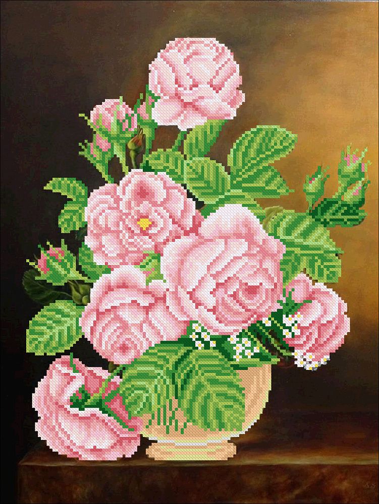 Рисунок на ткани Конек 1476 Розы 30х40 см
