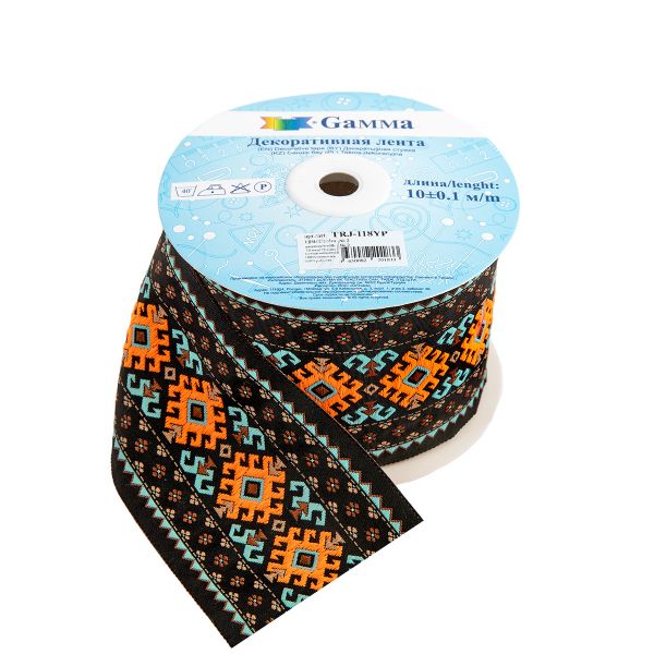 Лента (тесьма) жаккардовая 70.0 мм / 10±0.5 метров, 2, Gamma TRJ-118YP
