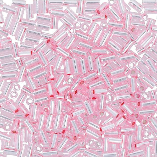 Бисер Toho Bugle 4 (3 мм), 25 г (5х5 г), 0038 розовый