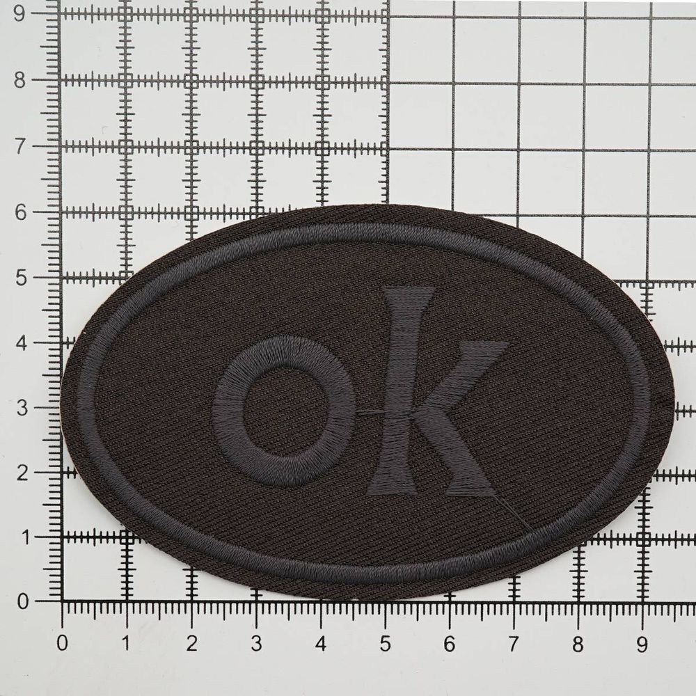 Термоаппликация овал OK 92х60мм (Gray2 (серый2)), 2 шт, LA560