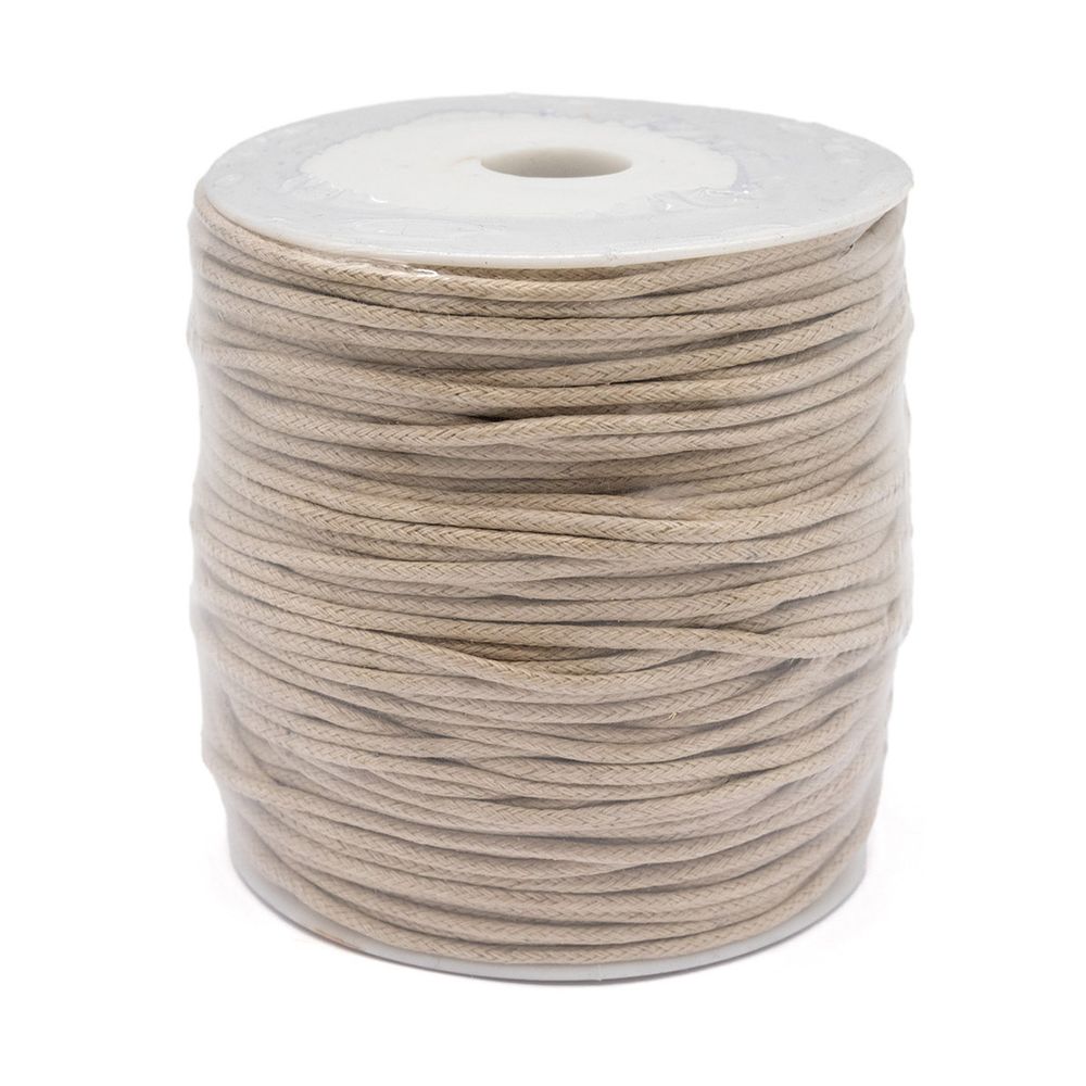 Шнур вощеный ⌀2.0 мм / 100 метров, цв.С098 т.бежевый
