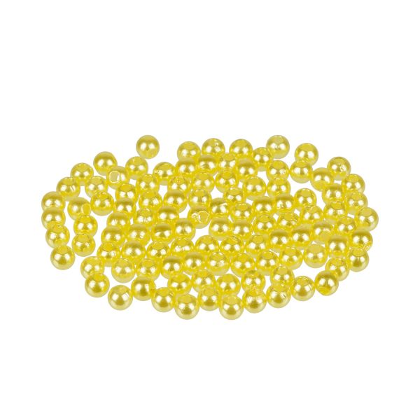 Бусины пластик ⌀4 мм, 100±5 шт, №04 лимонный, Zlatka PB