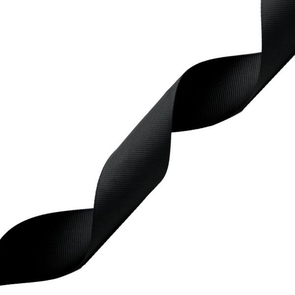 Лента репсовая (в рубчик) 30.0 мм, 160 черный, уп.18,28 м