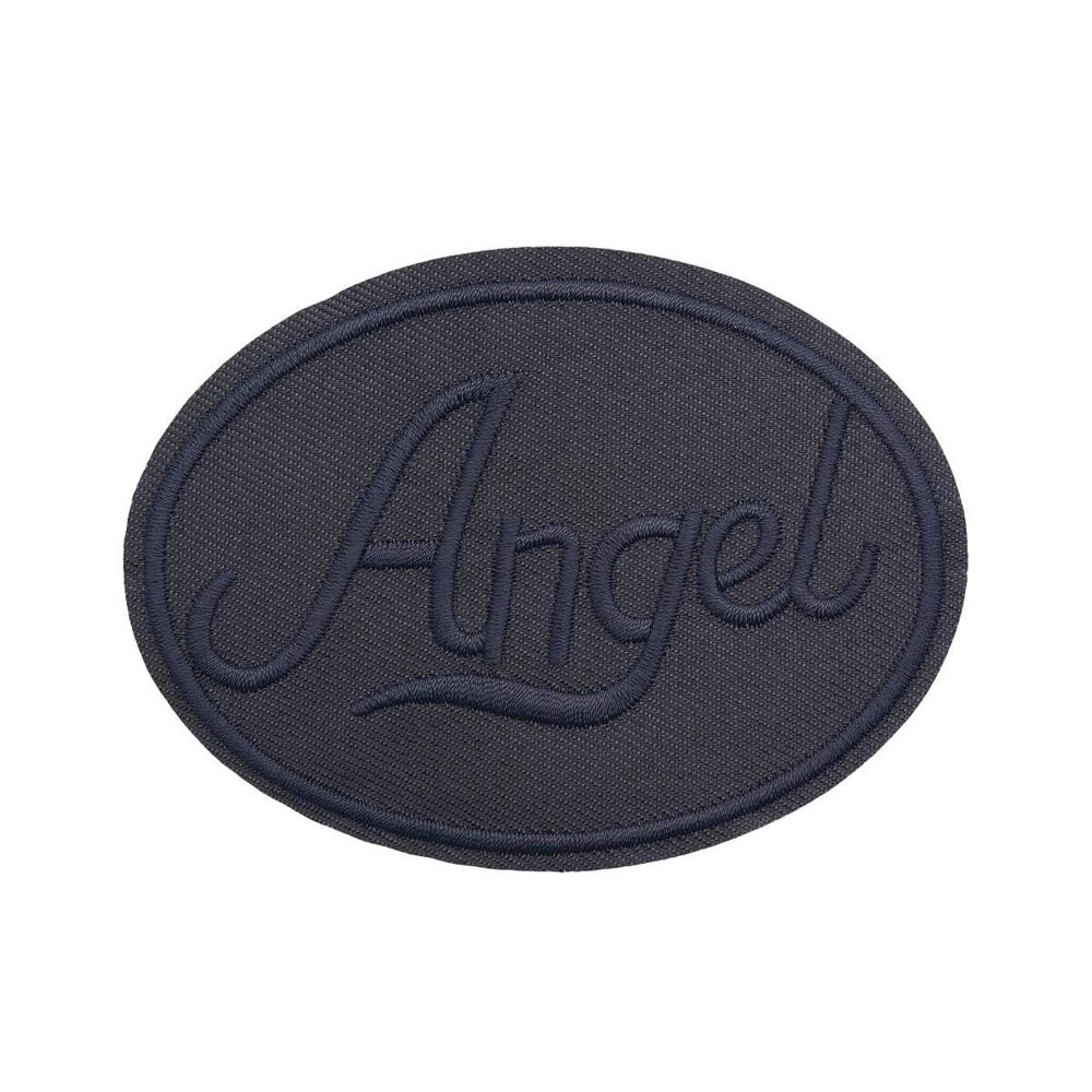 Термоаппликация круг ANGEL black 93х67мм (Blue2 (синий2)), 2 шт, LA559