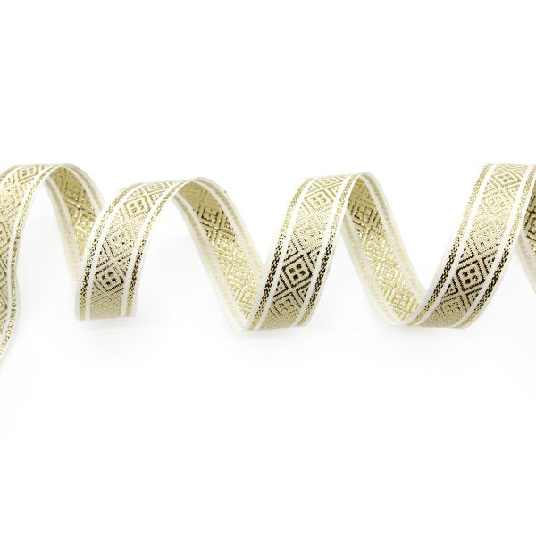 Тесьма металлизированная 15 мм / 25 метров, золото