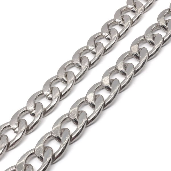 Цепь алюминиевая 20 мм, 13,5 мм, боб(10 м) (никель) K9363