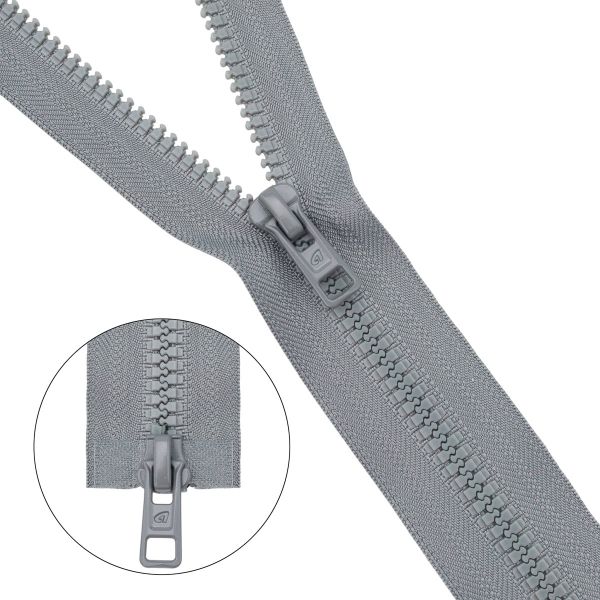 Молния трактор Arta Т6 (6 мм) 2 зам., разъем., 80 см, (2077), A577 серый, НОВЫЙ МАТОВЫЙ ЗАМОК, уп.5 шт