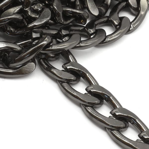 Цепь алюминиевая 15,6 мм, 9,8 мм, боб(10 м) (чер.никель) K12325