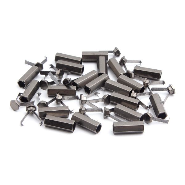 Наконечник для шнура металл шестигранный 20х7 мм, металл, чер.никель, 6660-0100, 20 шт