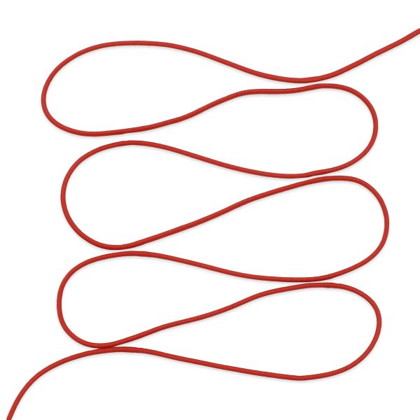 Резинка шляпная (шнур эластичный) ⌀2.0 мм / 30 метров, красный