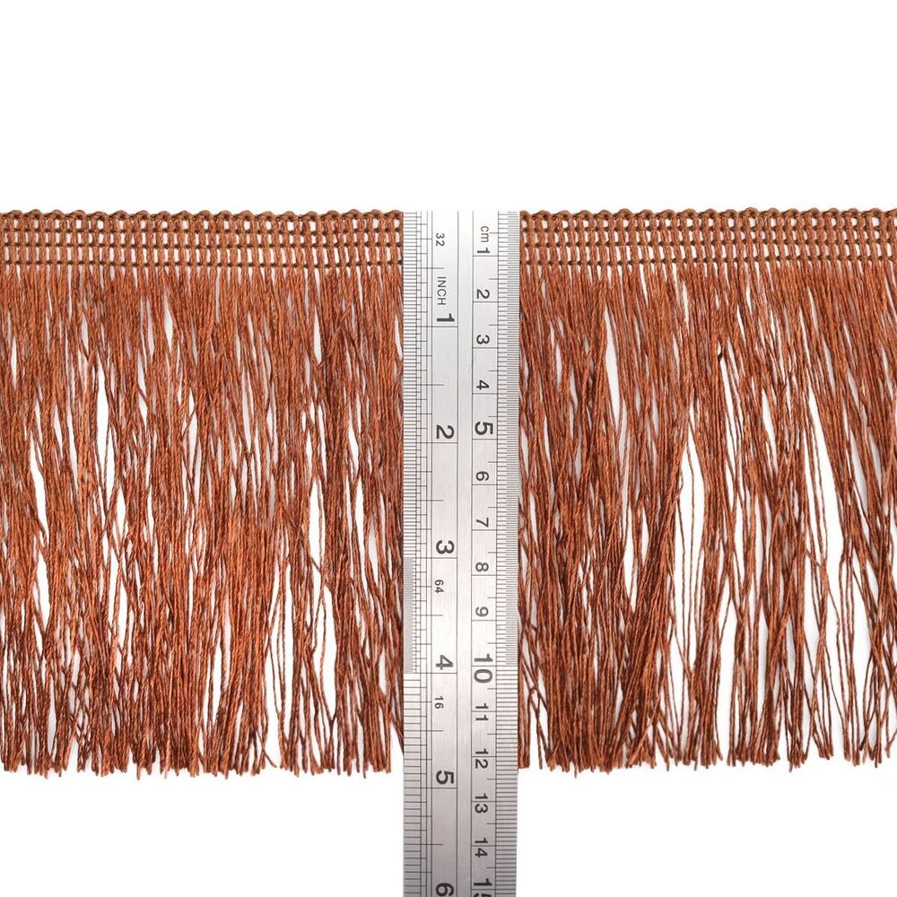 Бахрома отделочная широкая 120.0 мм / 25 метров, нитяная, 236 шоколадный, 0390-0310