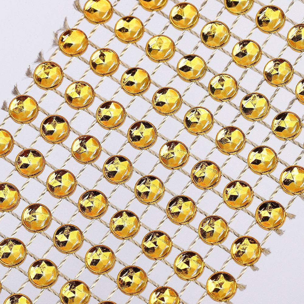 Лента со стразами 40 мм / 9.14 метров, TBY.1405 цв.золото