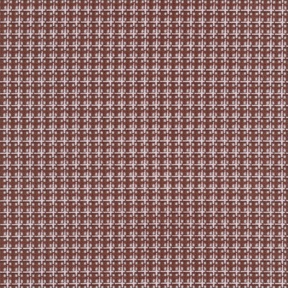 Ткань для пэчворка Peppy Бабушкин сундучок, рулон 112 см / 5 метров, БС-09 клетка коричневый, Peppy