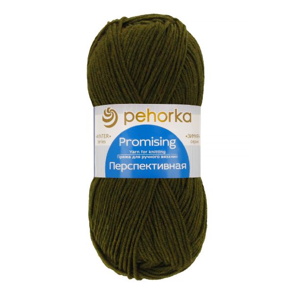 Пряжа Пехорка Перспективная / уп.5 мот. по 100 г, 270 м, цв.013 т.оливковый