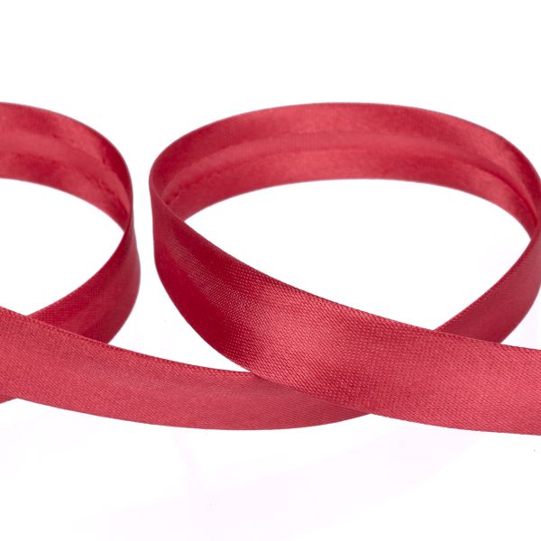 Косая бейка атласная 15 мм / 132±1 метра, В067 малиновый, NGK-15P