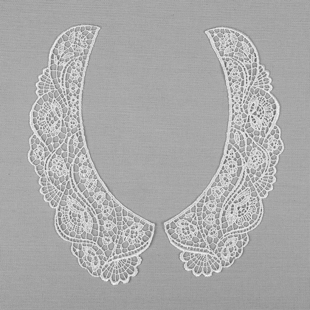 Пришивной кружевной воротник 22.5х20см, TTR.12GY0010, цв.белый уп.50 компл, Kruzhevo