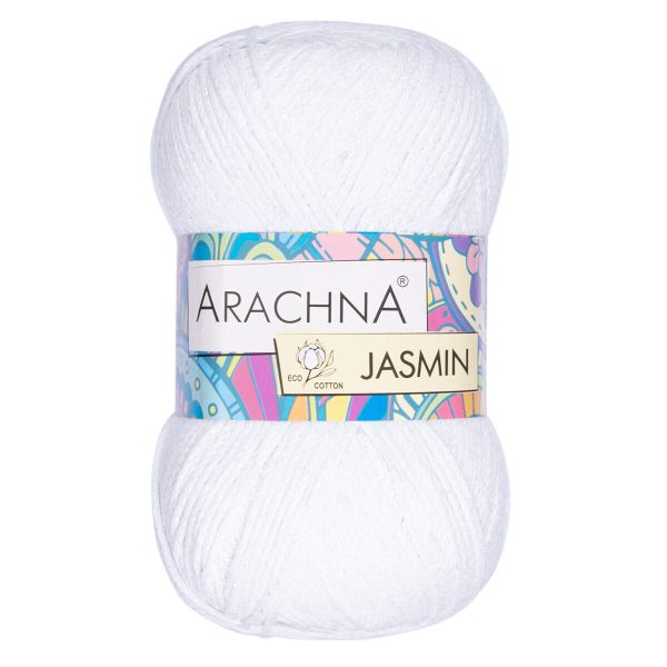 Пряжа Arachna Jasmin / уп.5 мот. по 100г, 250м, 101 белый