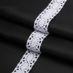 Кружево вязаное (тесьма) хлопковое 20 мм / 25м двухстор. (белый)