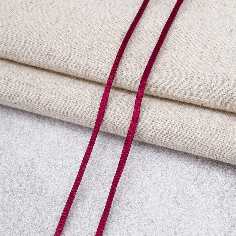 Шнур атласный корсетный ⌀2.0 мм / 50 метров, 3088 бордовый