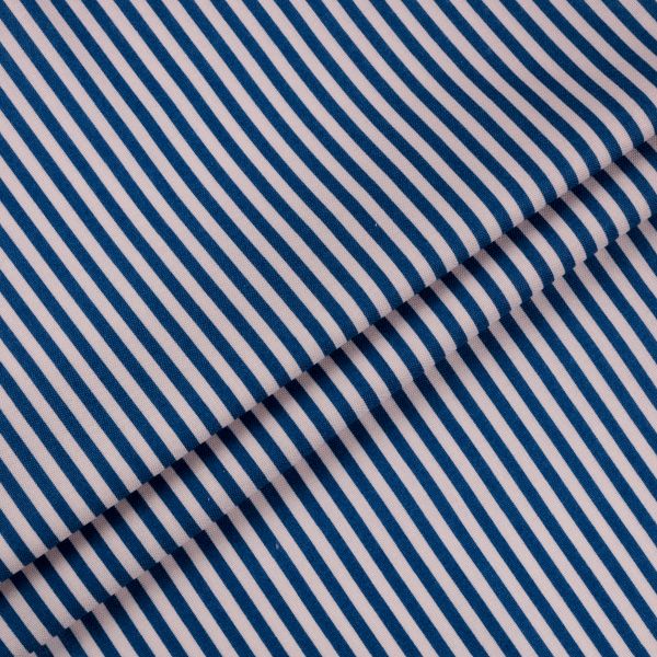 Ткань для пэчворка Peppy Бабушкин сундучок, отрез 50х55 см, 140 г/м², БС-34 полоска я.синий, Peppy