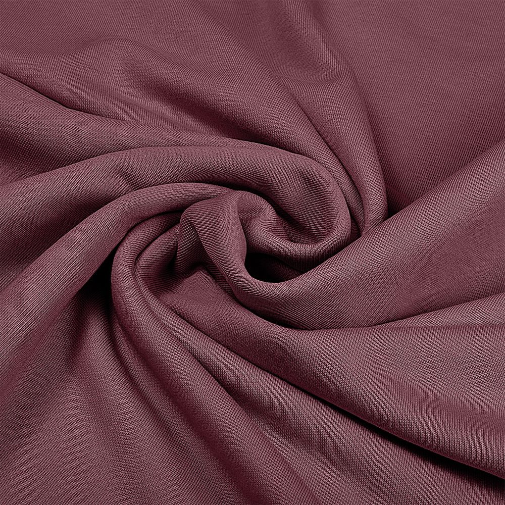 Футер 3-нитка петля гладкокрашеный диагональ 310 г/м², 65% х/б, 35% п/э, 180 см, цв. слива, 6м