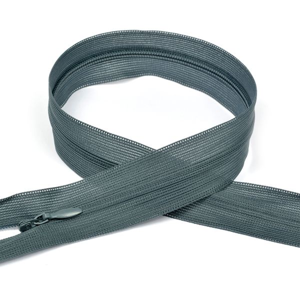 Молния потайная (скрытая) Т3 (3 мм) 1 зам., н/раз., 60 см, цв.F321 т.серый уп.50 шт