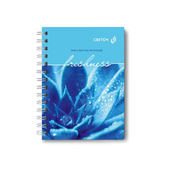 Записная книжка с твердым переплетом, глянцевая ламинация, на гребне A6 80 л. 4 шт клетка, После дождя 01583, ЗК221 Светоч