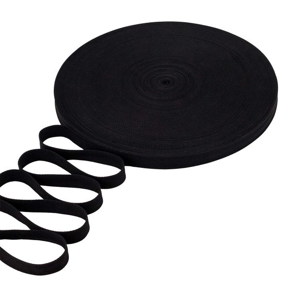 Стропа (ременная лента) 26 мм / 100 метров, [17.55 г/пог.м], матовая, имитация хлопка, 17 черный, 3Al357