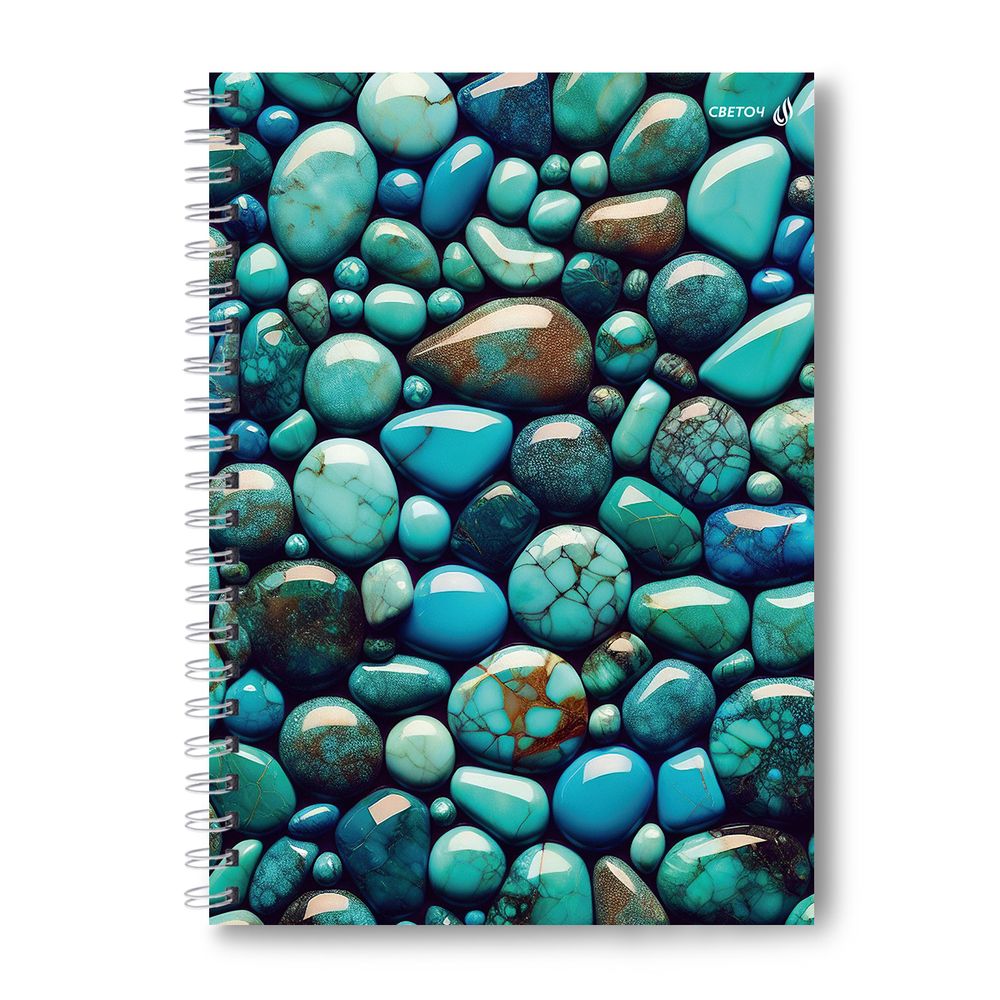 Тетрадь общая с твердой обложкой, глянцевая ламинация A4 80 л. на гребне 65 г/м², белизна 100% 2 шт клетка, 01573 Камень счастья, Светоч Т219