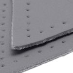 Заплатки пришивные из кожи, треугольник равнобедр., стор. 8см, с перфорацией, 2 шт, 100% кожа, 07 серый, 9903