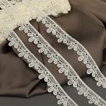 Кружево гипюр (плетёное) 25 мм, диз.2504 цв.F102 молочный уп.13.71м, Kruzhevo