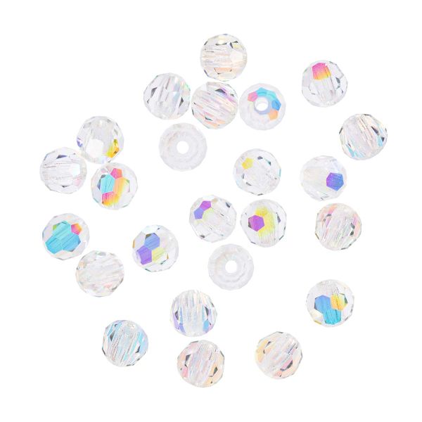Бусины стекло ⌀3 мм, 24 шт, перламутр/crystal AB, Preciosa 451-19-602