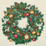 Набор для вышивания нитками Panna, Золотая серия. Викторианский венок, 29х29 см