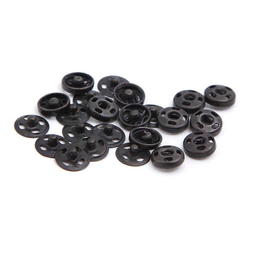 Кнопка пришивная металл ⌀5.0 мм, черный, 24 шт, Pony