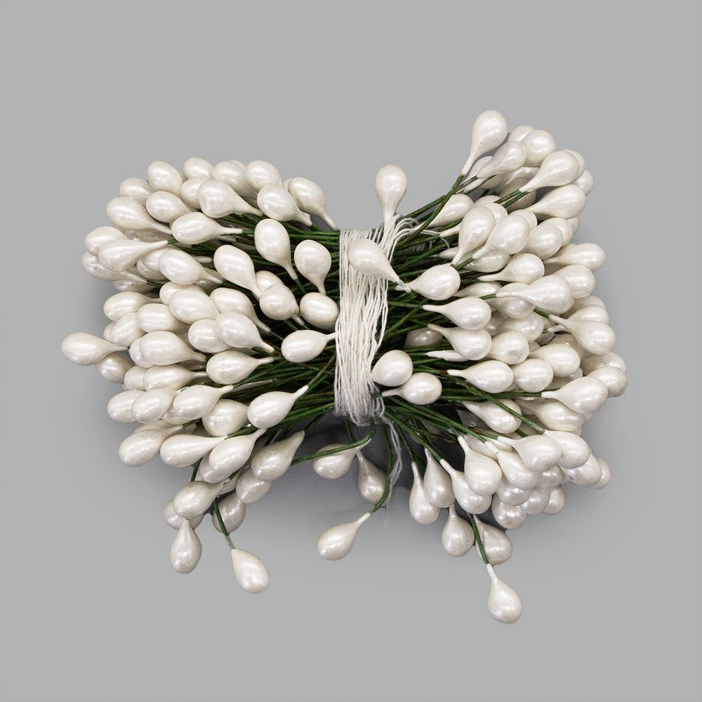 Тычинки для искусственных цветов 0,5х6см (вес 50гр ±3 гр) (13 белый)