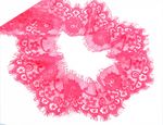 Кружево шантильи (реснички) диз.TY 76006 шир.80мм цв.144 ярк.розовый уп.30м (по 3м), Kruzhevo