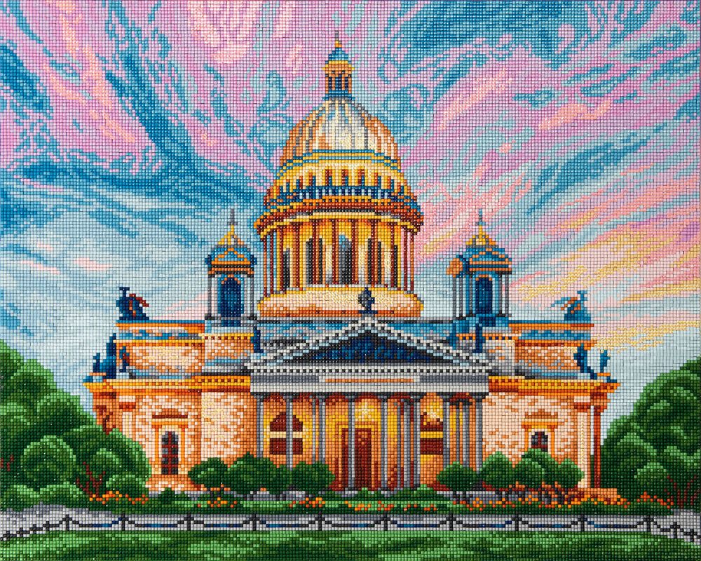 Алмазная (кристальная) мозаика Фрея ALPD-182, на подрамнике Исаакиевский собор, 50х40 см