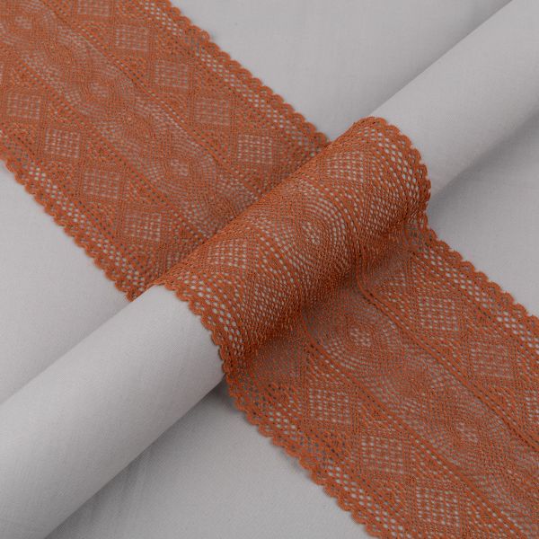 Кружево бельевое эластичное 165 мм / 3±0.2 метра, Турция, коричневый, Blitz