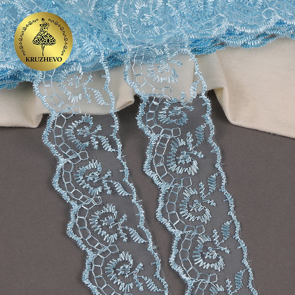 Кружево капроновое 45 мм / 9.14 м, TBS.30010 цв.047 (267) голубой, Kruzhevo