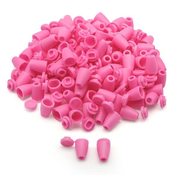 Наконечник для шнура пластик колокол ⌀6/9 мм, 14х11 мм, ПП, розовый, 100 шт