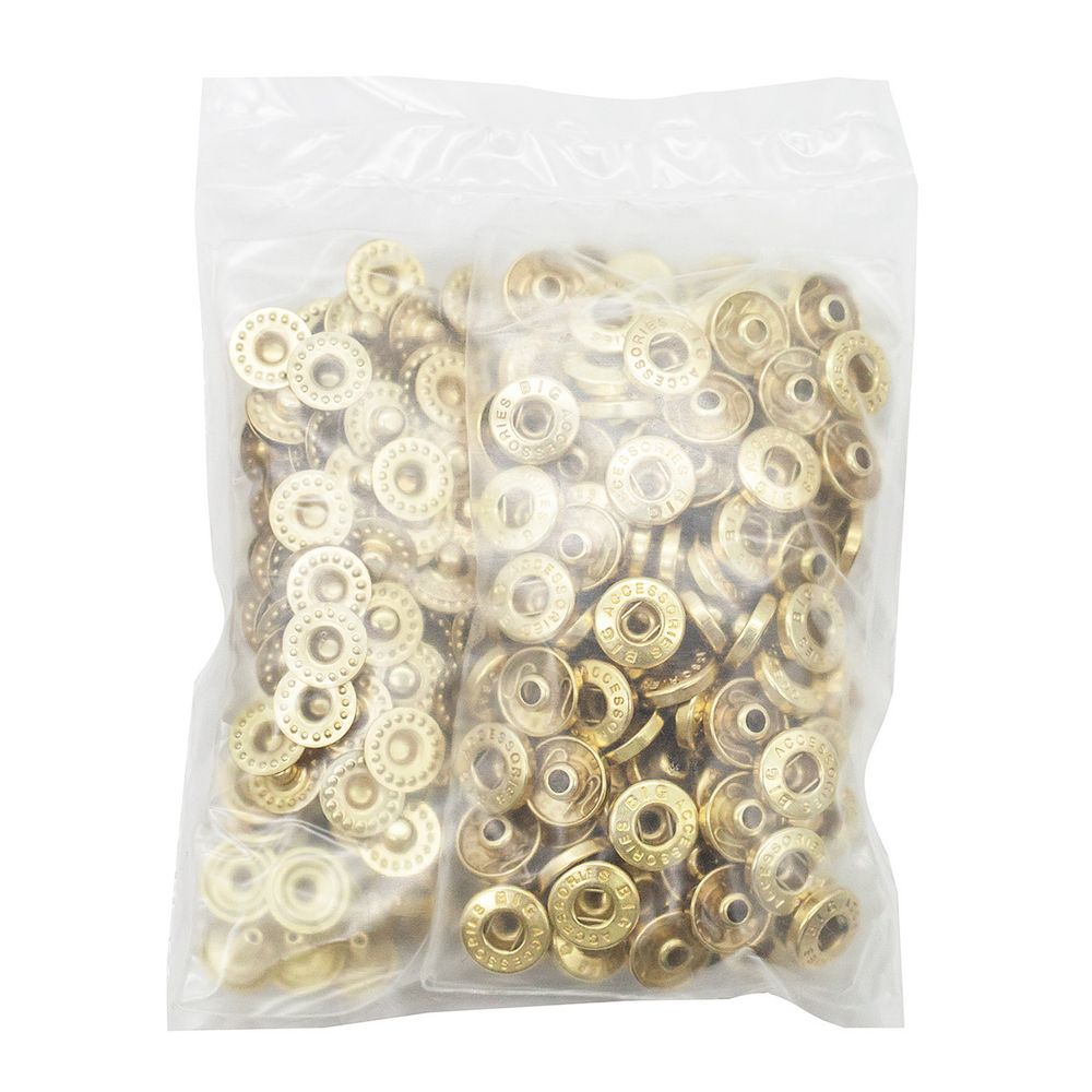 Кнопка Альфа (S-образная) ⌀10.0 мм, ≈100 шт, нерж.сплав, золото, BIG